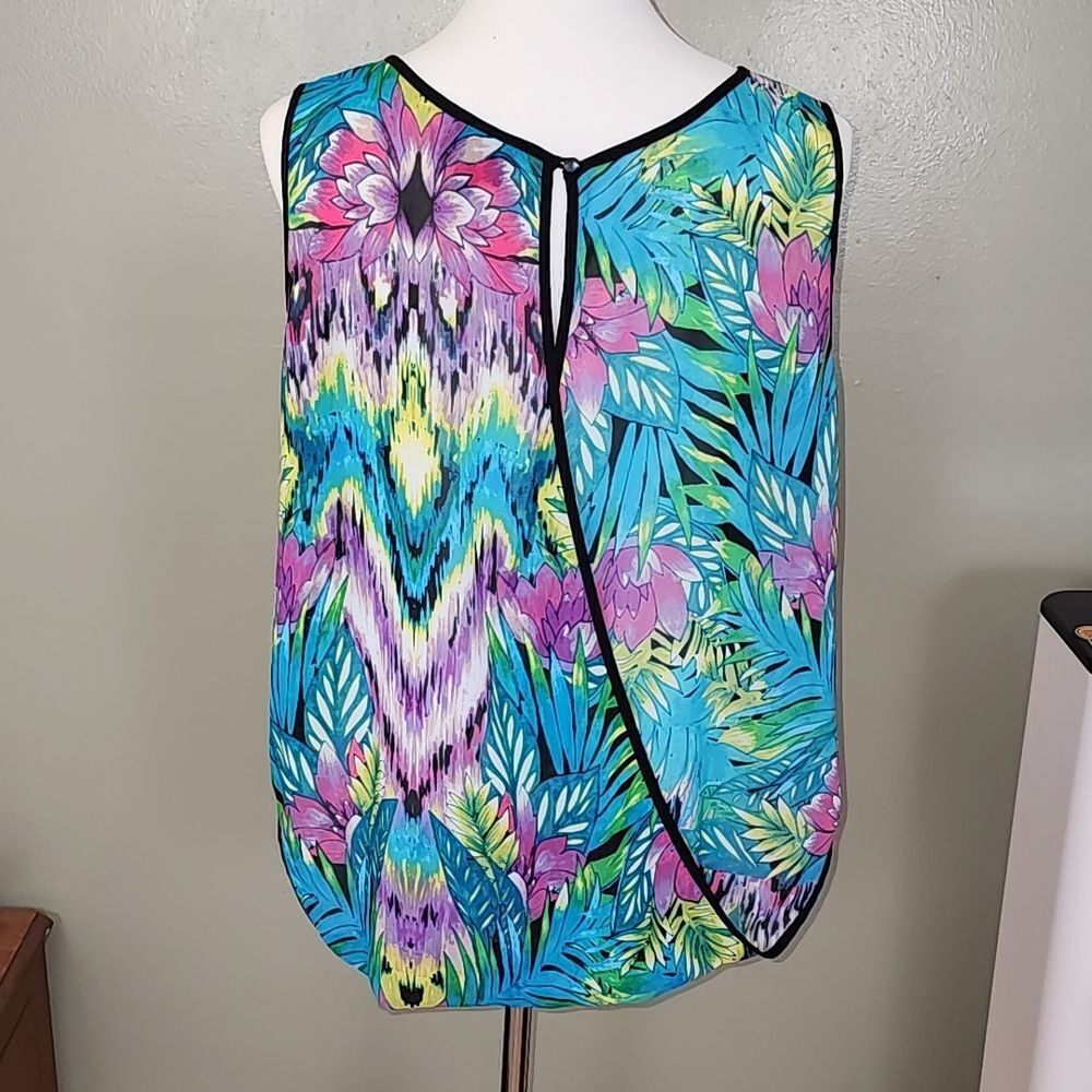 Nicole‎ by Nicole Miller Sheer Floral Sleeveless Top Size X-Large - Picture 7 of 15